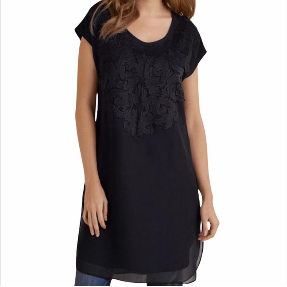 SOFT SURROUNDINGS Black Taj Tunic Dress M